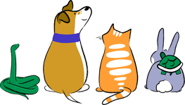 Backs of animals sitting