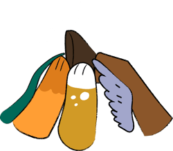 Multiple animals high-fiving each other 6